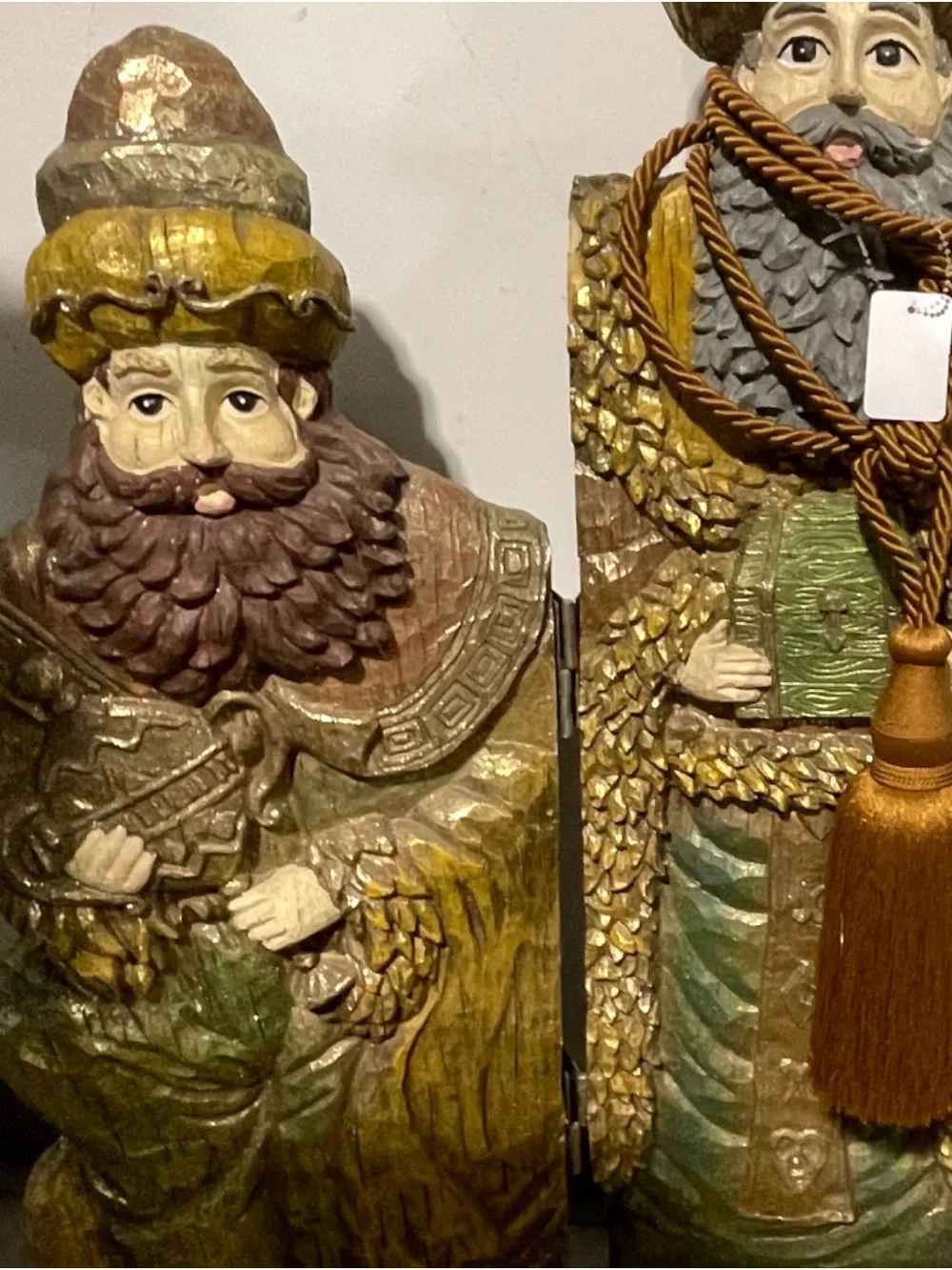 Vintage Christmas Three Wise Men Biblical Magi Fireplace Decor Folding Screen